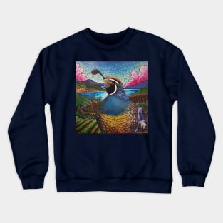 Quail in Okanagan wine country Crewneck Sweatshirt